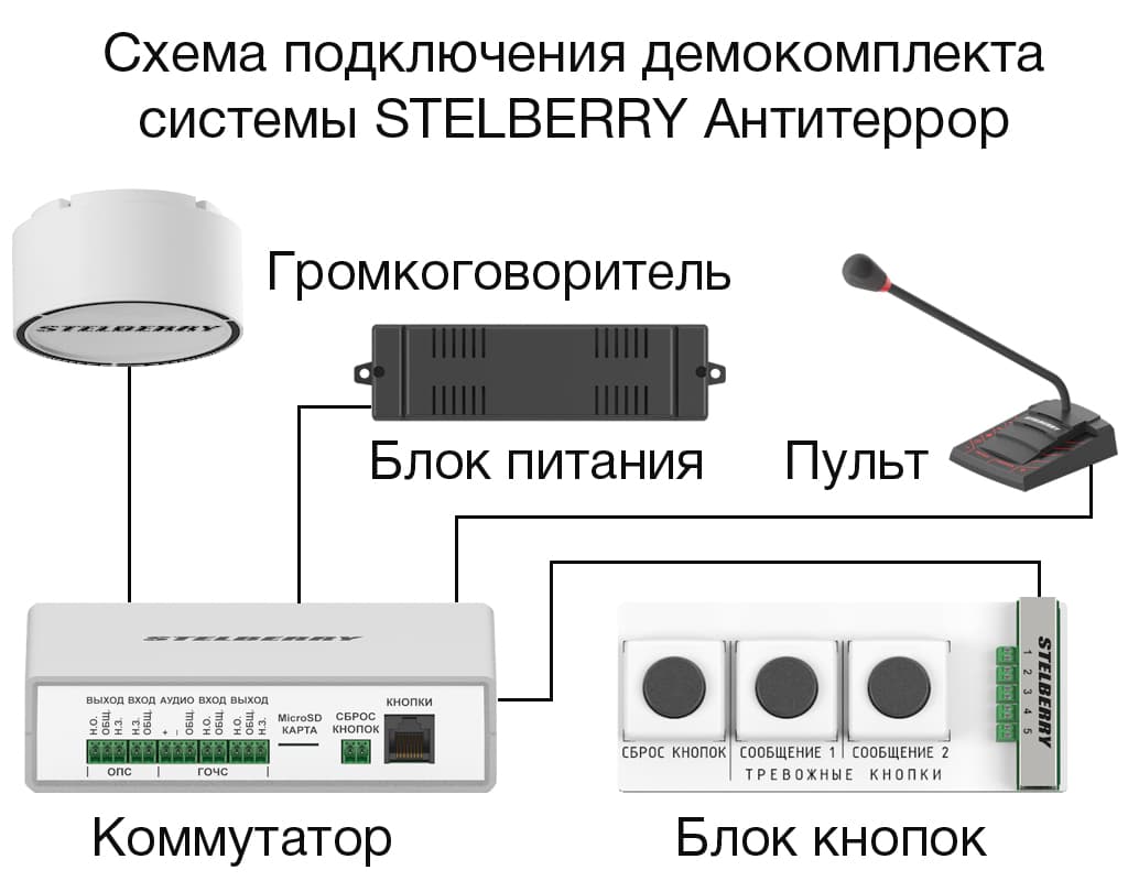 Центральным компонентом системы Антитеррор является коммутатор STELBERRY F-200