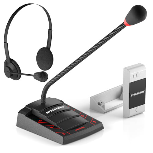 STELBERRY S412 - Дуплексное переговорное устройство «КЛИЕНТ-КАССИР» с режимом «СИМПЛЕКС» и гарнитурой