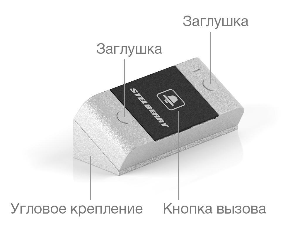 Миниатюрный корпус панели клиента с кнопкой вызова и релейным управляющим выходом